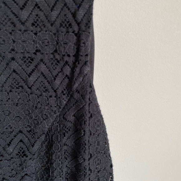 Monteau Women's Black Sleeveless Mini Cocktail Lace Dress Lined Size Large - Picture 3 of 13